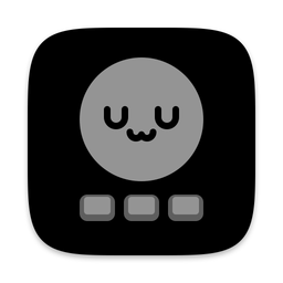 The 3-key Claude icon: a gray UwU face above three gray keys, on a black squircle